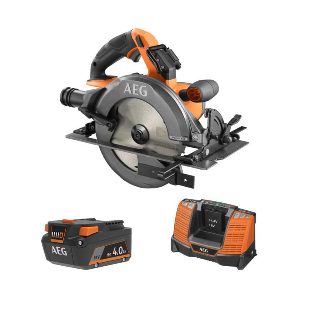 AEG Pack AEG 18V Scie circulaire Brushless 190 mm - Batterie 4.0 Ah