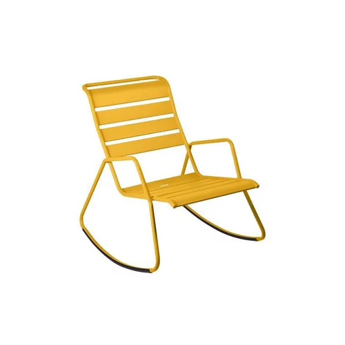 Fauteuil rocking chair coloris jaune en acier Monceau - 68 x 78 x 88 cm
