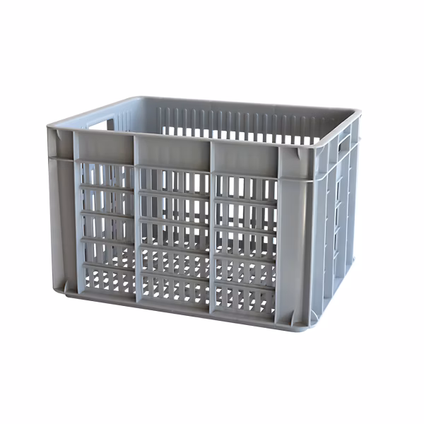 Caisse ajourée avec poignées empilable 500 × 400 × 330 mm – 48 L | gris