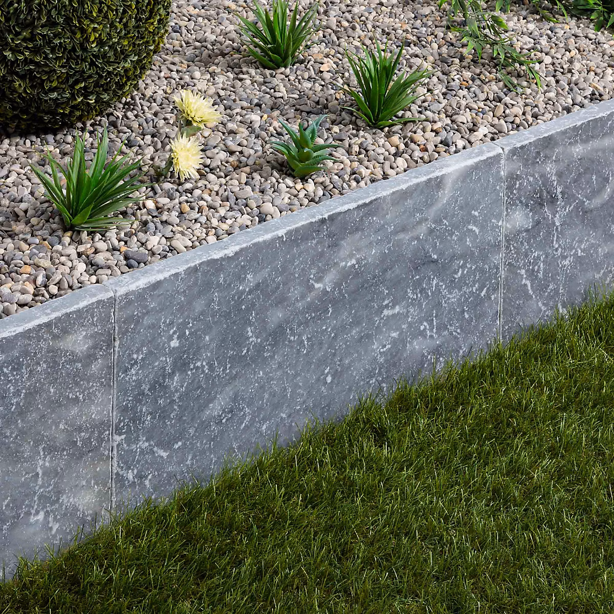 Bordure de jardin Pierre d'Adana Gris / Bleu 61x40 | 6 × 3 cm (à l'unité) – RO'MA NATURE