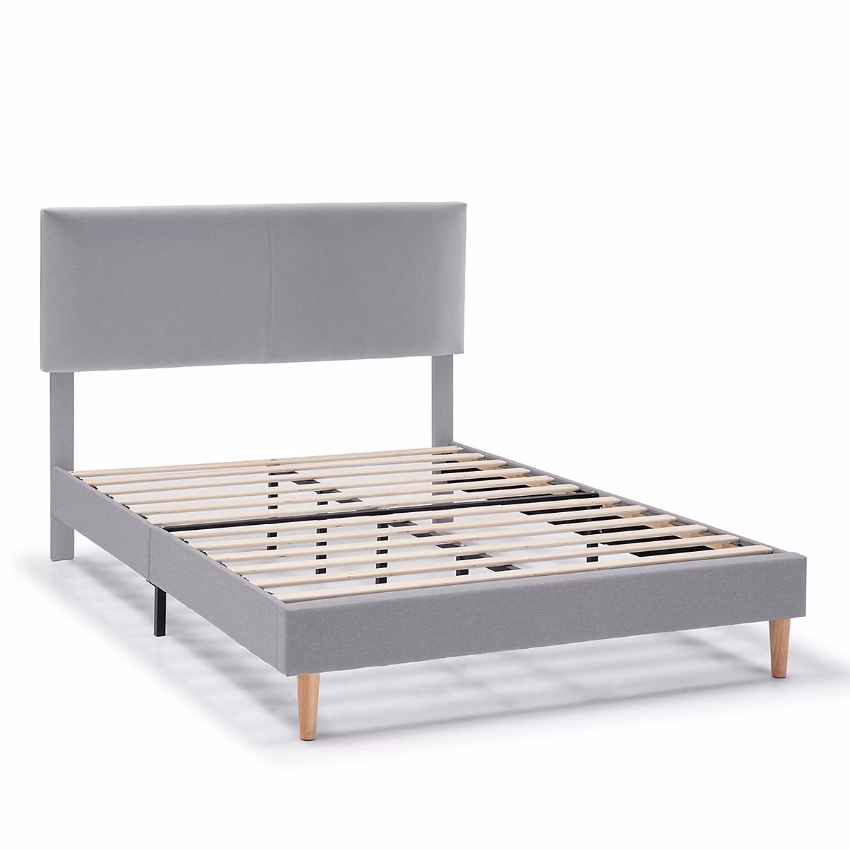 Cadre de lit rembourré Lauren 30 cm – 90 × 190 cm, Gris clair