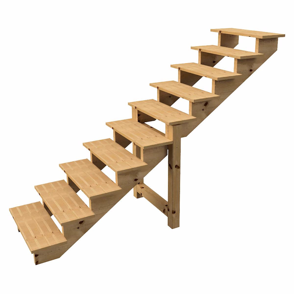 BERLIN Escalier extérieur bois 10 marches H 173cm L | 80cm – sans contre marche