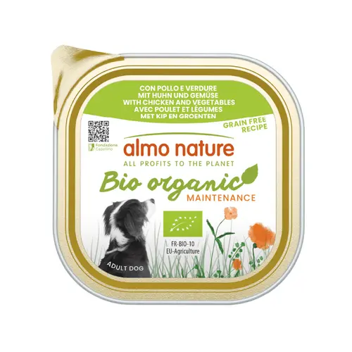 Pâtée pour chien biologique BIO ORGANIC au poulet et légumes Almo Nature - 300 g