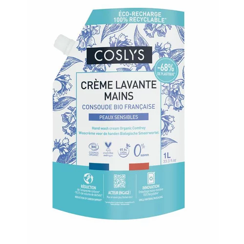 Doypack crème lavante mains consoude bio française Coslys - 1 L