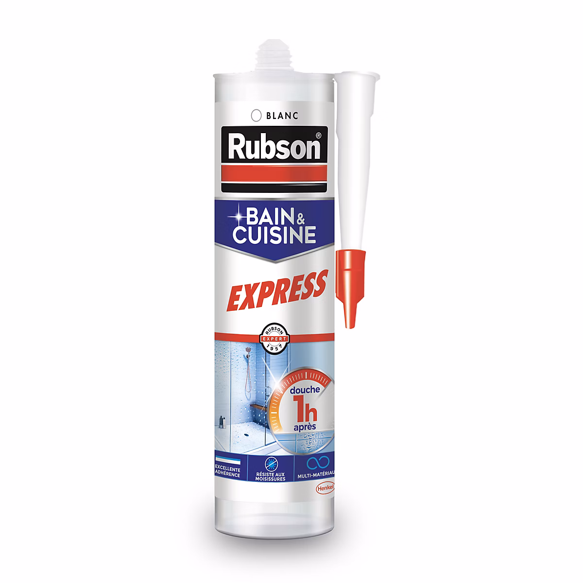 Mastic Rubson Bain&Cuisine Séchage Rapide blanc cartouche 280ml – Réf. WBWRTYAPH5033161854
