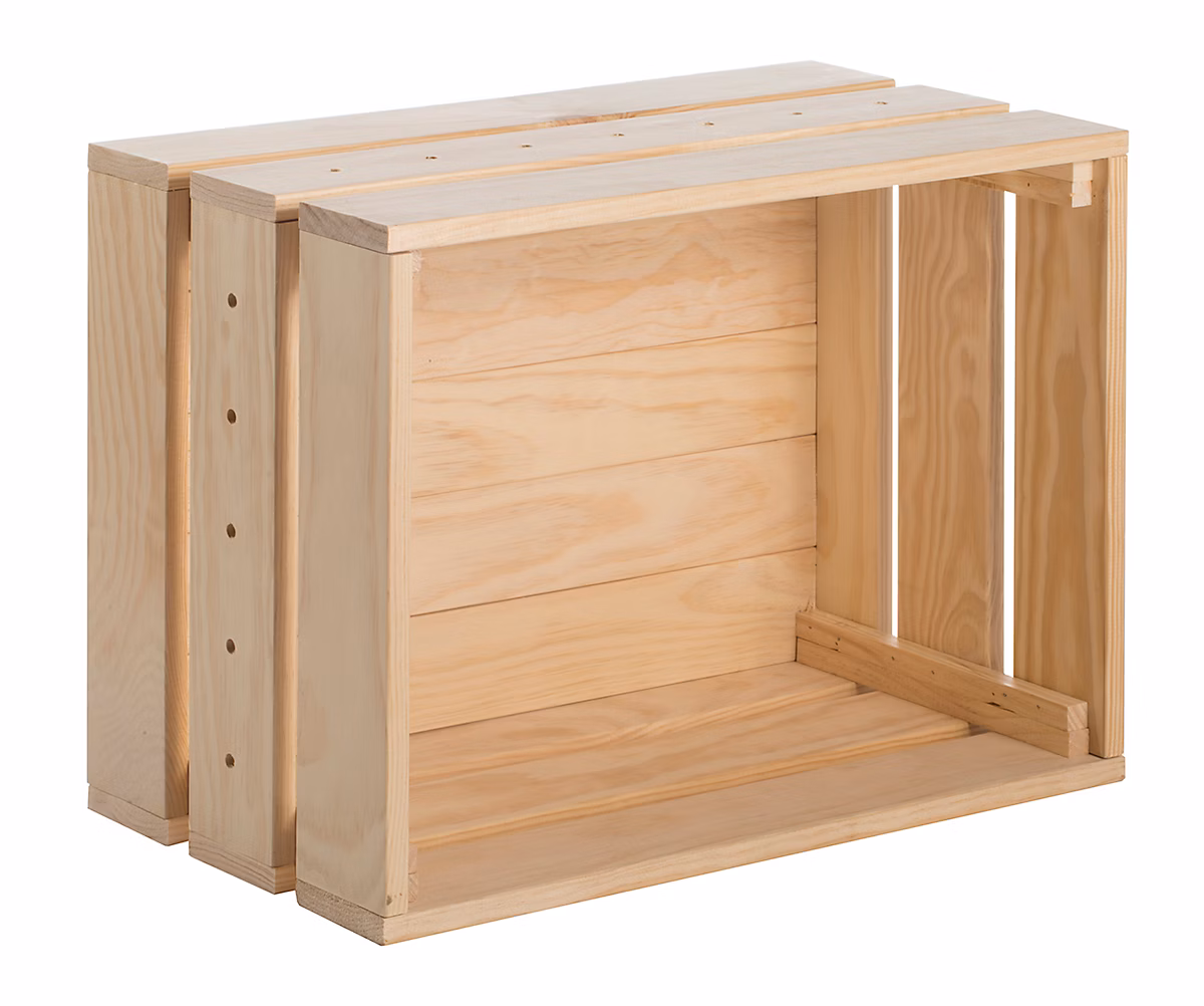 Boîte Homebox en pin massif emboîtable et empilable 38 – 4x51 | 2 × 28 cm