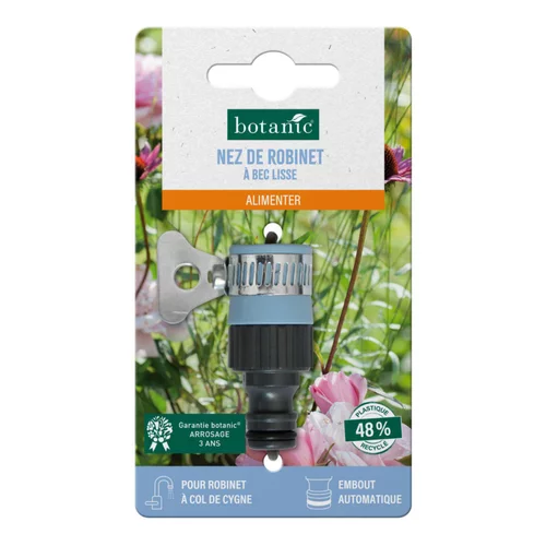 Net de robinet botanic® à bec lisse pour robinet à col de cygne avec embout automatique