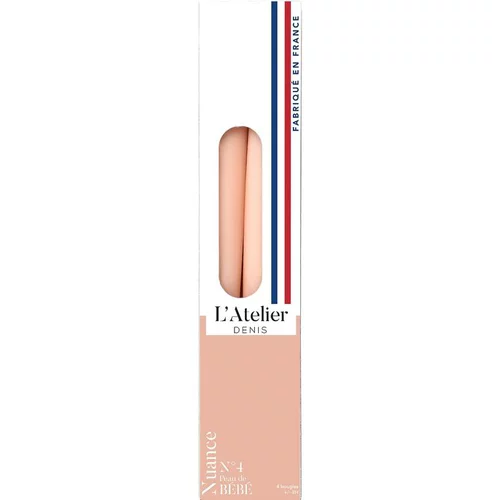 Bougie flambeau 25 cm rose L’Atelier de Denis - Le pack de 4