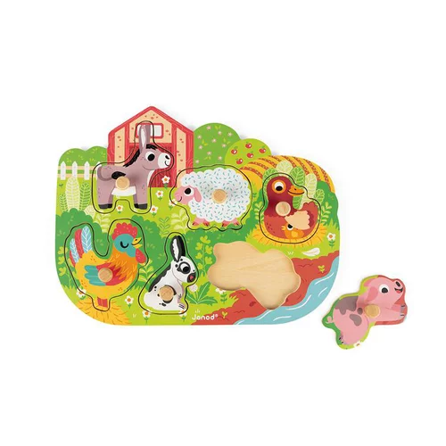 Puzzle Happy farm en bois – 18 à 36 mois