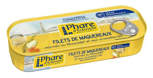 Boite de filets de maquereaux au vin blanc Phare Echmuhl - 151 g