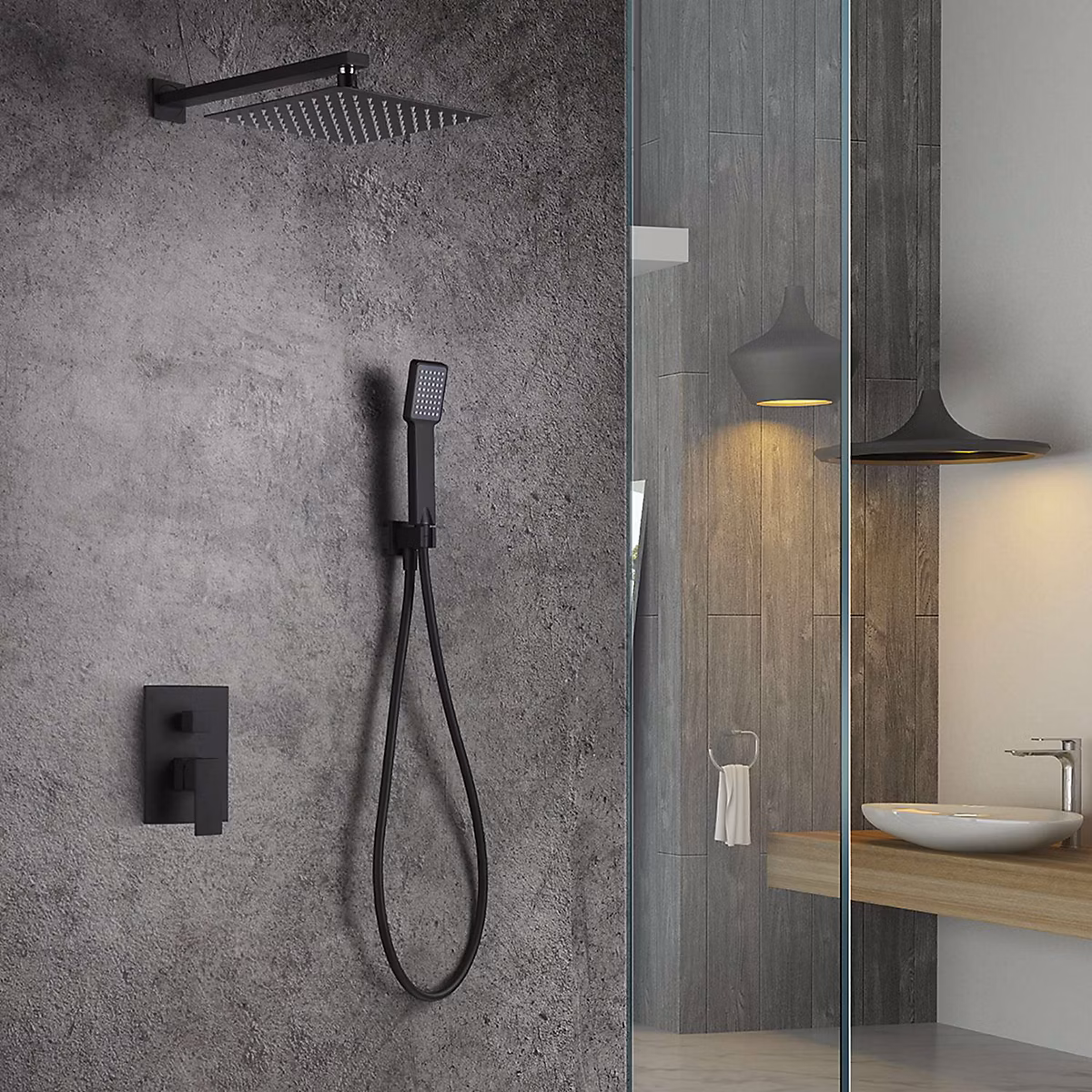 Colonne de Douche Encastrée Anti-Calcaire Noir Mat IMEX DUBLIN GPE006/NG – Réf. GSPNYPIBI8227477275