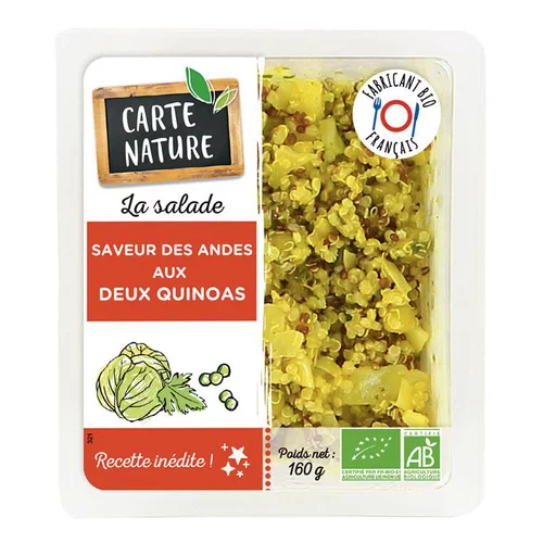 Saveurs des Andes aux deux quinoas bio Carte Nature - 160 g