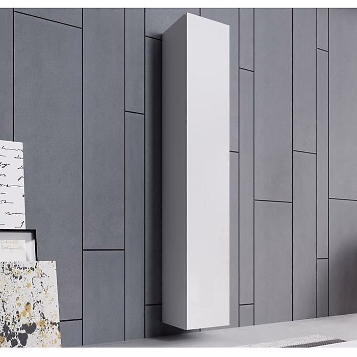 Armoire murale moderne – 1 porte | mélamine brillante | Blanc | 30 × 180 × 30 cm