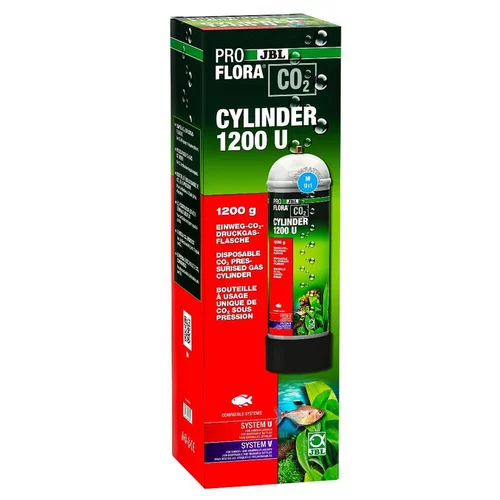 Bouteille de CO2 à usage unique pour aquarium coloris gris JBL ProFlora – 1200 g
