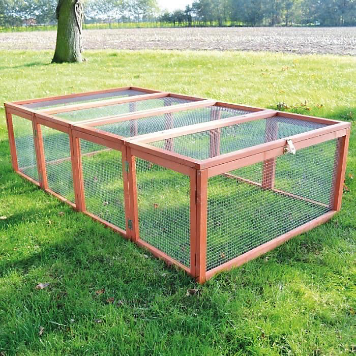 Clapier lapins Rabbit Run exterieur- Cage Mobile -Couleur Bois – Réf. RVWMYTCDW7913541144