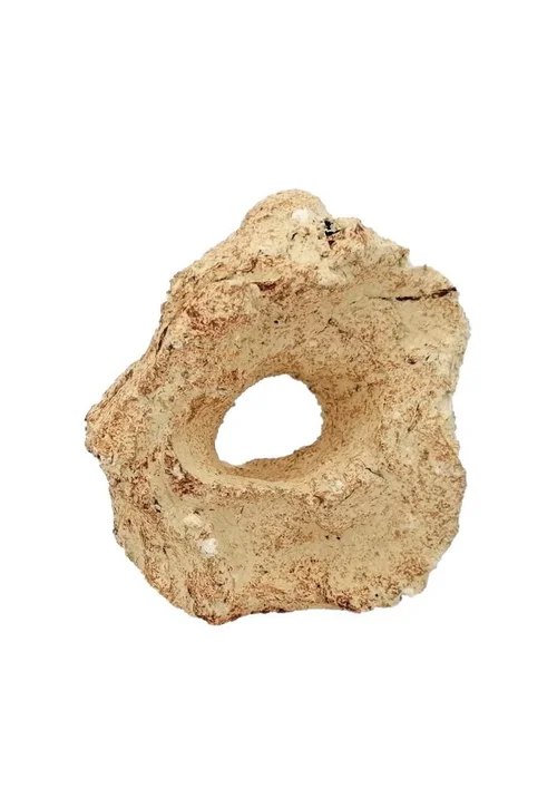 Décor pour aquarium céramique naturelle coloris beige 1 trou Tyrol - Taille S