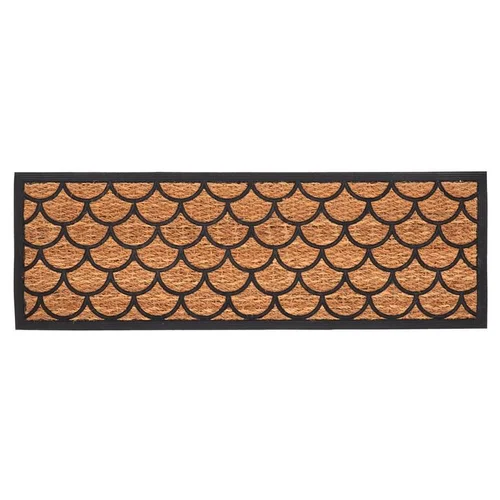 Tapis en fibre de coco et caoutchouc motif bardeau taille XL - 120 x 40 cm