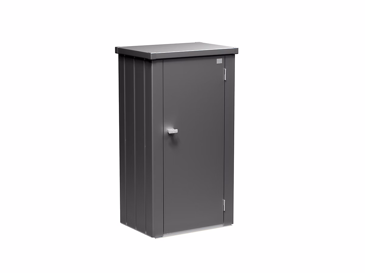Abri de jardin, garage, carport et rangement extérieur – Armoire de balcon Julia gris foncé taille M Biohort