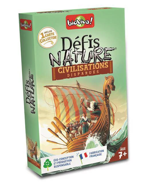 Jeu de cartes Défis Nature Civilisations disparues aux Éditions Bioviva