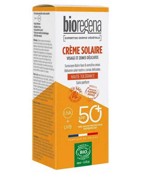 Bioregena Crème solaire SPF50 Peaux claires Visage 40 ml