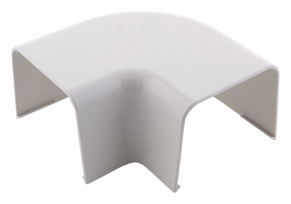 Angle plat 90 degrés goulotte clim 80 × 60mm Zenitech