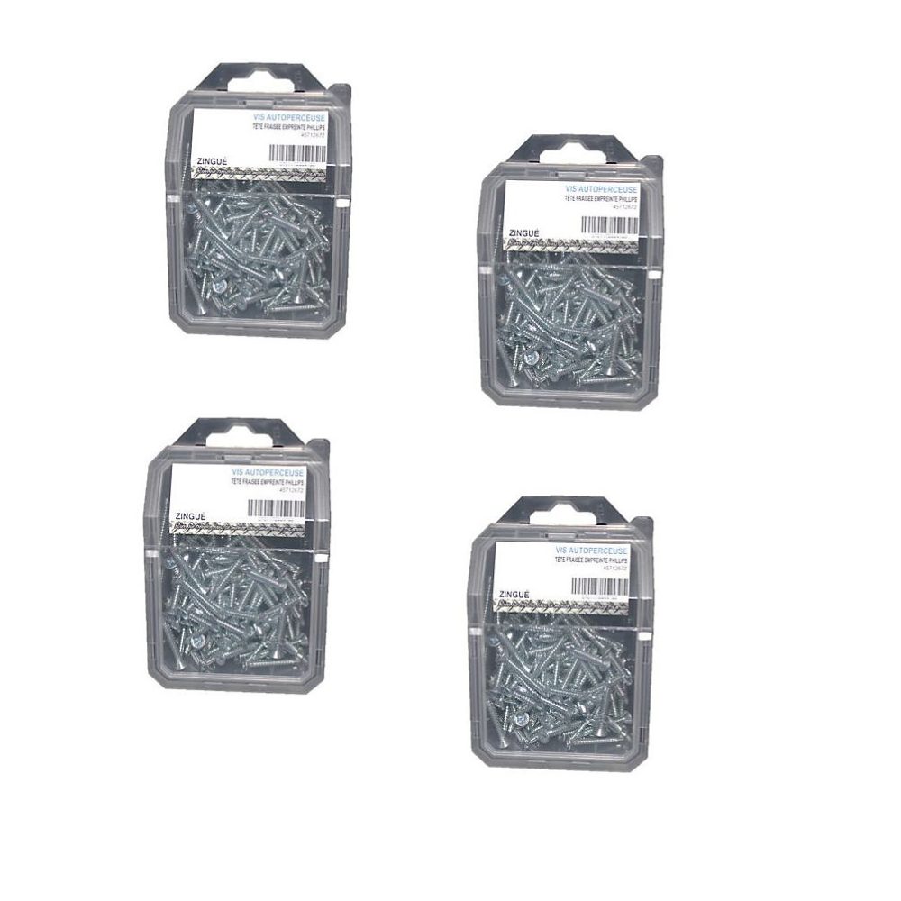 4 Coques de 100 Vis Autoperceuses Tête Fraisée 4.2 × 31.7 mm – DIN 7504 O, Zingué blanc, D-Work