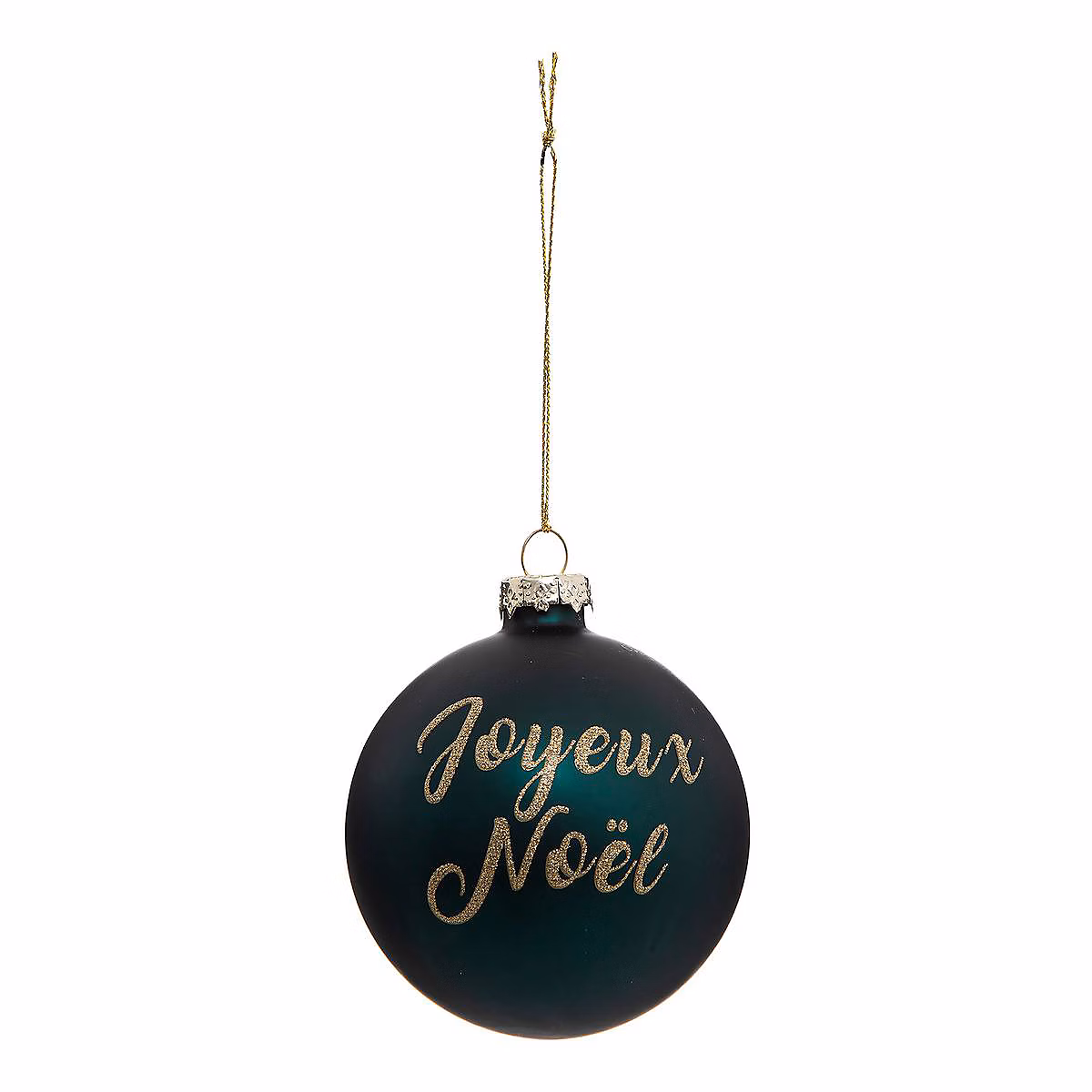 Boule de noël 80mm jaune paillette vert en verre – feeric lights & christmas