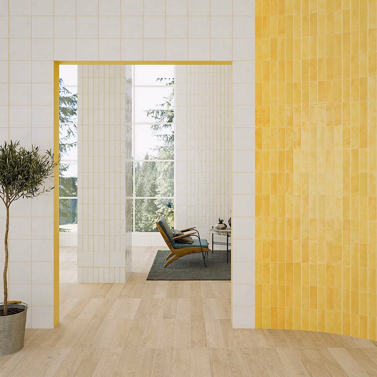 Carrelage intérieur Effet Zellige Jaune BEJMAT 5 × 15 Lemonade – Les Carreaux de Jean