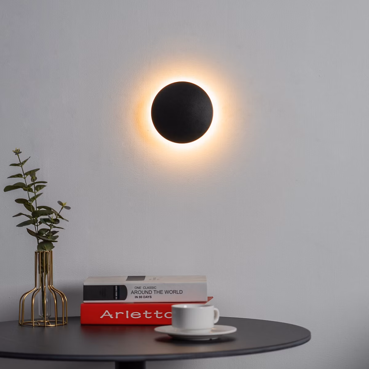 Eclairage mural moderne LED noir IP65 – Lunar