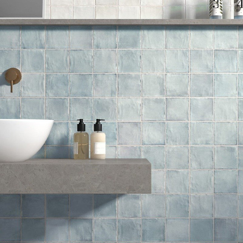 carrelage SEVA STORM BLUE 10 × 10 cm effet zellige