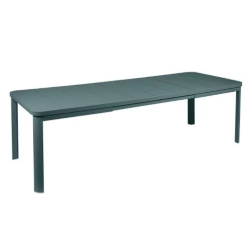 Table Oléron gris orage et ses 2 allonges