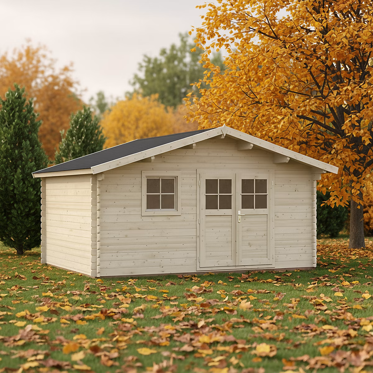 Abri de jardin Klikstrom Oreti bois naturel ép.44 mm surface totale 25.9m² – Réf. ZIFUHNMXZ1282388605