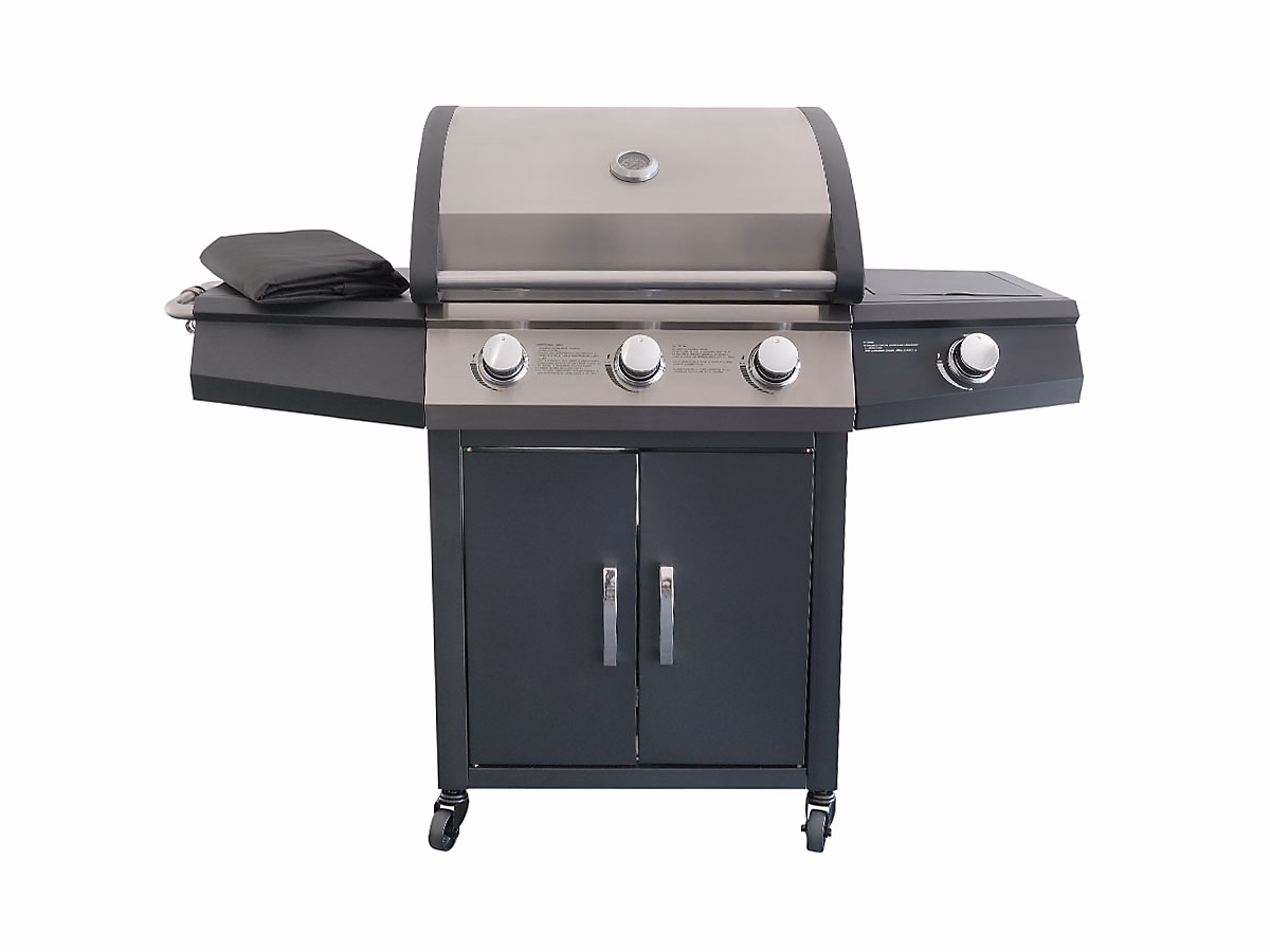 Barbecue à gaz Soleto 3 brûleurs + 1 brûleur latéral – Jardideco