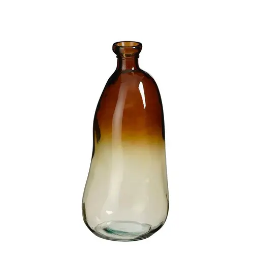 Vase Organic en verre recyclé marron grand modèle - Ø 22 x H 51 cm