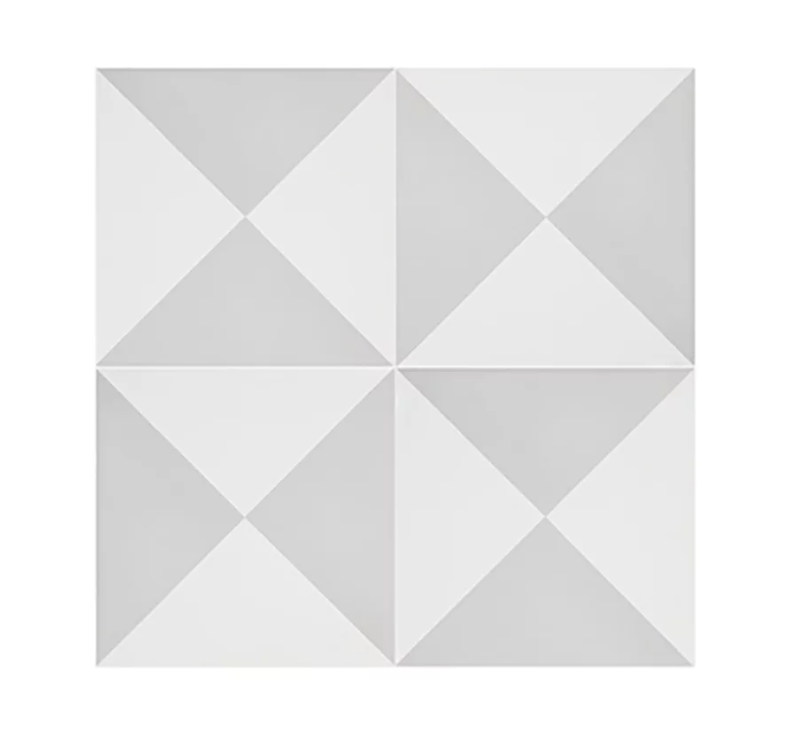 4 Carreaux de ciment véritable 0 – 16m2 / Carreaux de ciment artisanaux pour sol et mur coloris gris/blanc | l.20 x L.20 cm