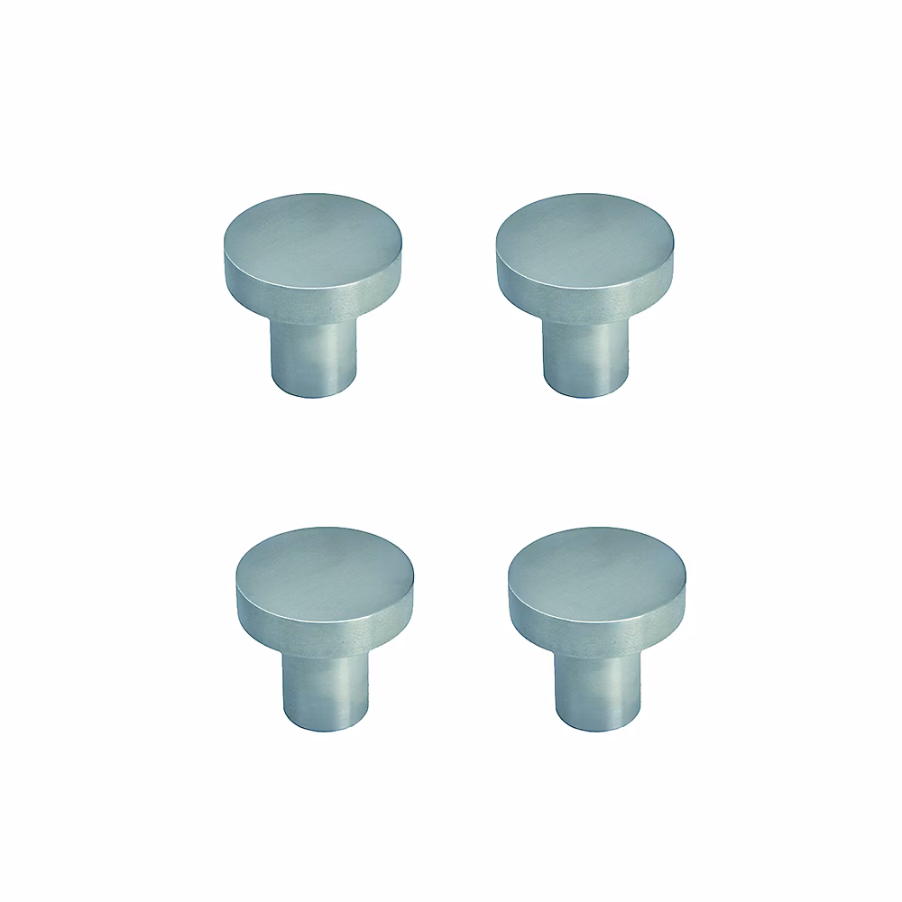 4 Un. poignées de meuble en acier inoxydable massif qualité AISI-304 – diamètre 25 × 24mm