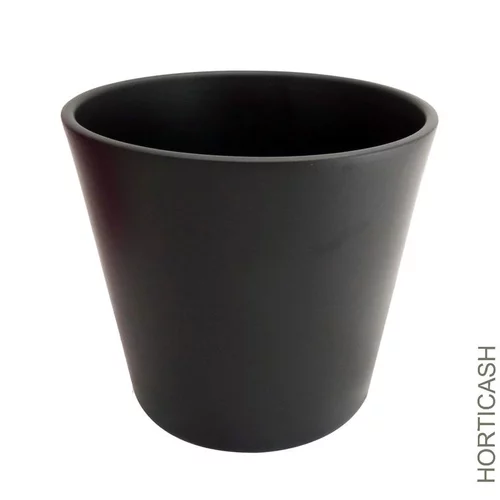 Cache-pot en céramique Fresh coloris anthracite - Ø 16 x H 15 cm