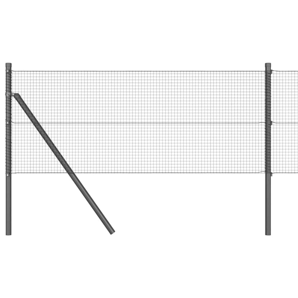 vidaXL Clôture en fils soudés pour fixation au sol 25 x 0,8 m Gris – 0,8 m 16 mm