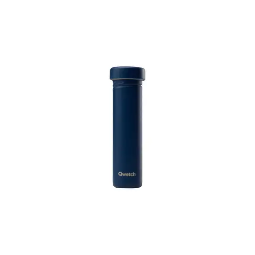Tube de transport en inox bleu nuit pour 12 pastilles Solid Drinks Qwetch