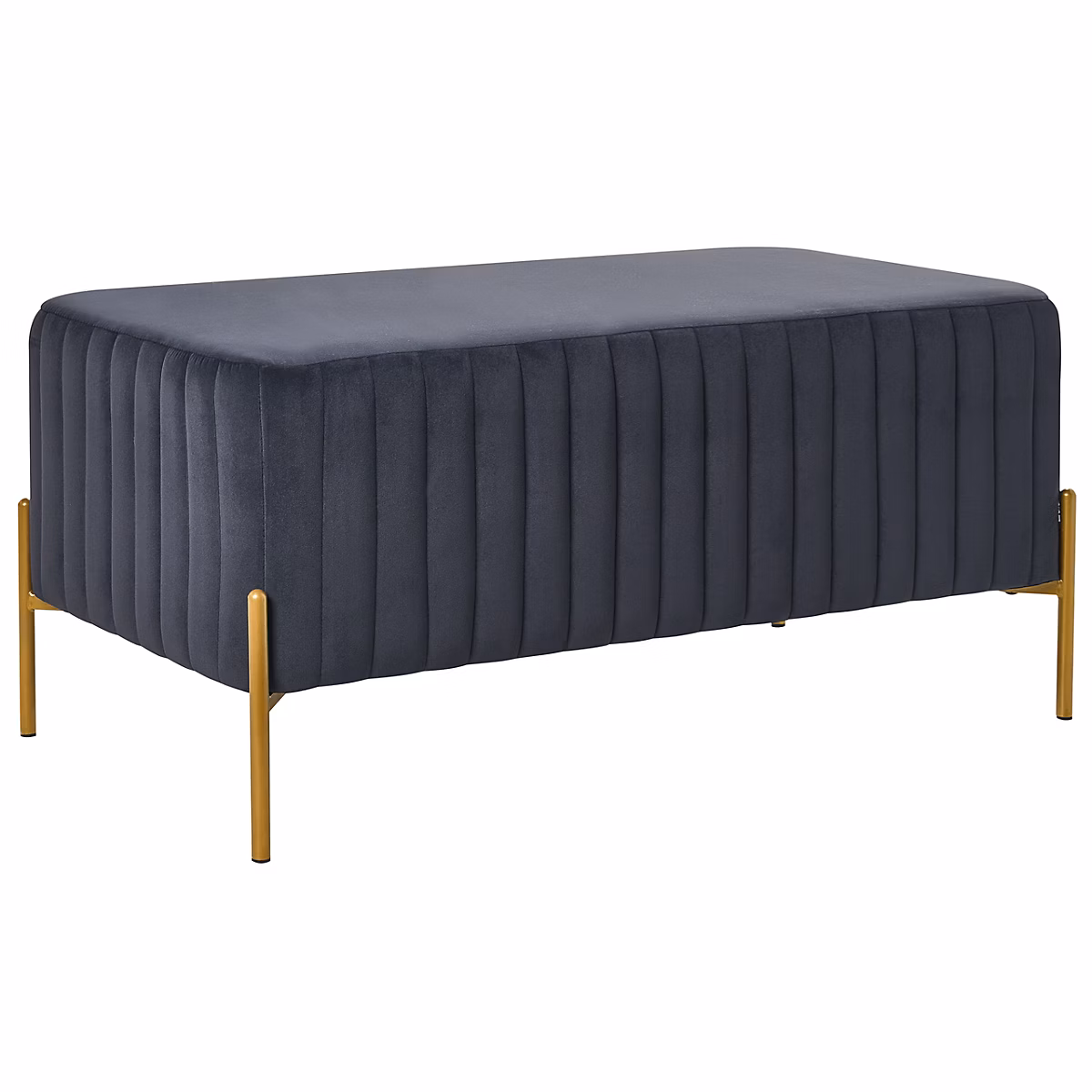 Banc et banc de table – Banc en velours avec pieds en métal noir UTAH