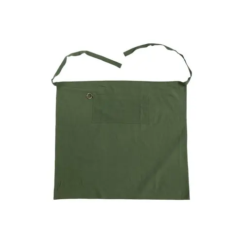 Tablier noué à la taille en coton vert - 80 x 90 cm
