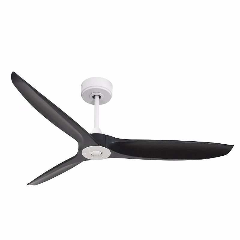 Bolt blanc – Ventilateur déstratificateur d'air, pales bois laquées noires 132 Cm, moteur blanc sans lumière .