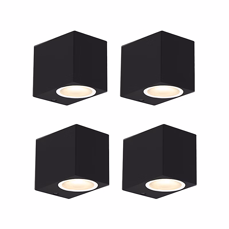 Ensemble de 4 appliques murales modernes noires IP44 – Baleno