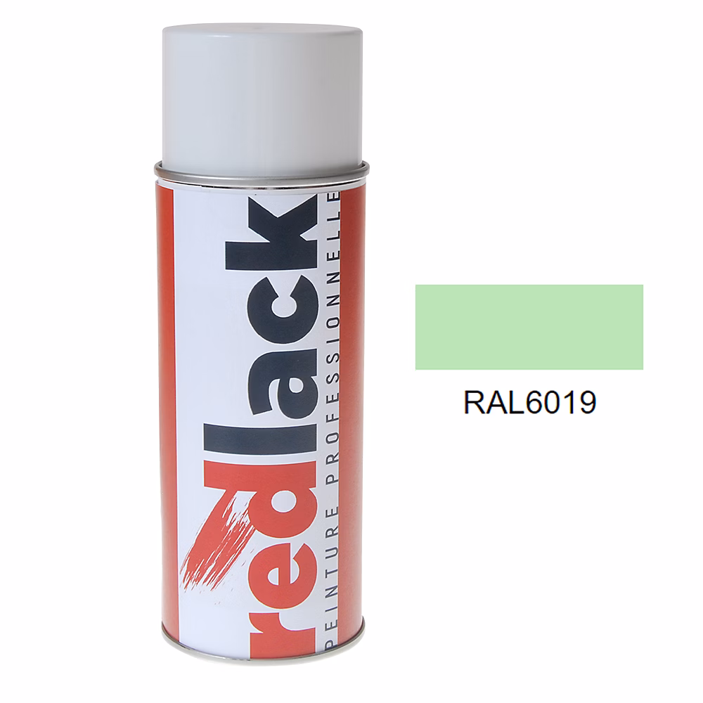 Bombe de peinture Aérosol | spray – 400ml – RAL 6019 Vert blanc – Mat – multisupport – Redlack – RAL6019