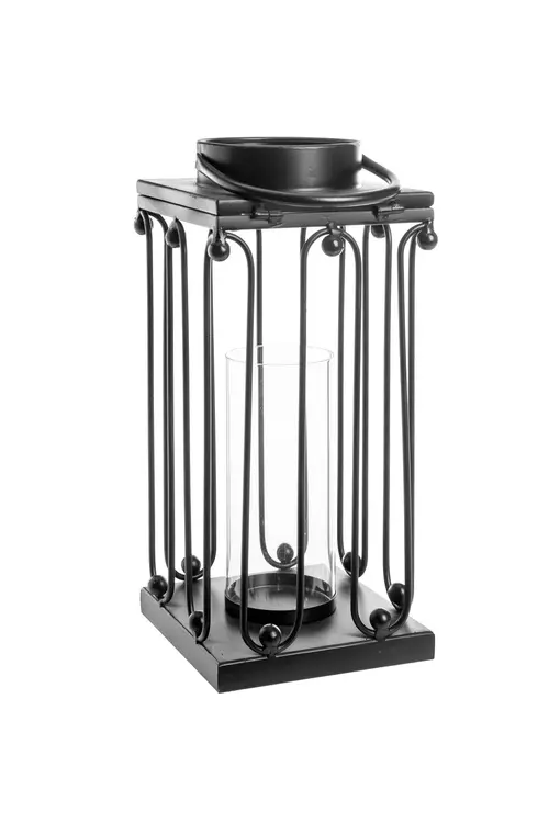 Lanterne en métal arabesques coloris noir petit modèle