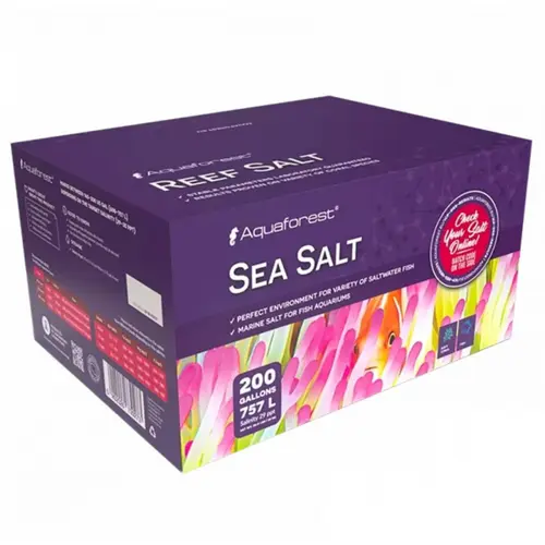 Sel de mer naturel AQUAFOREST - carton 25kg pour aquarium marin
