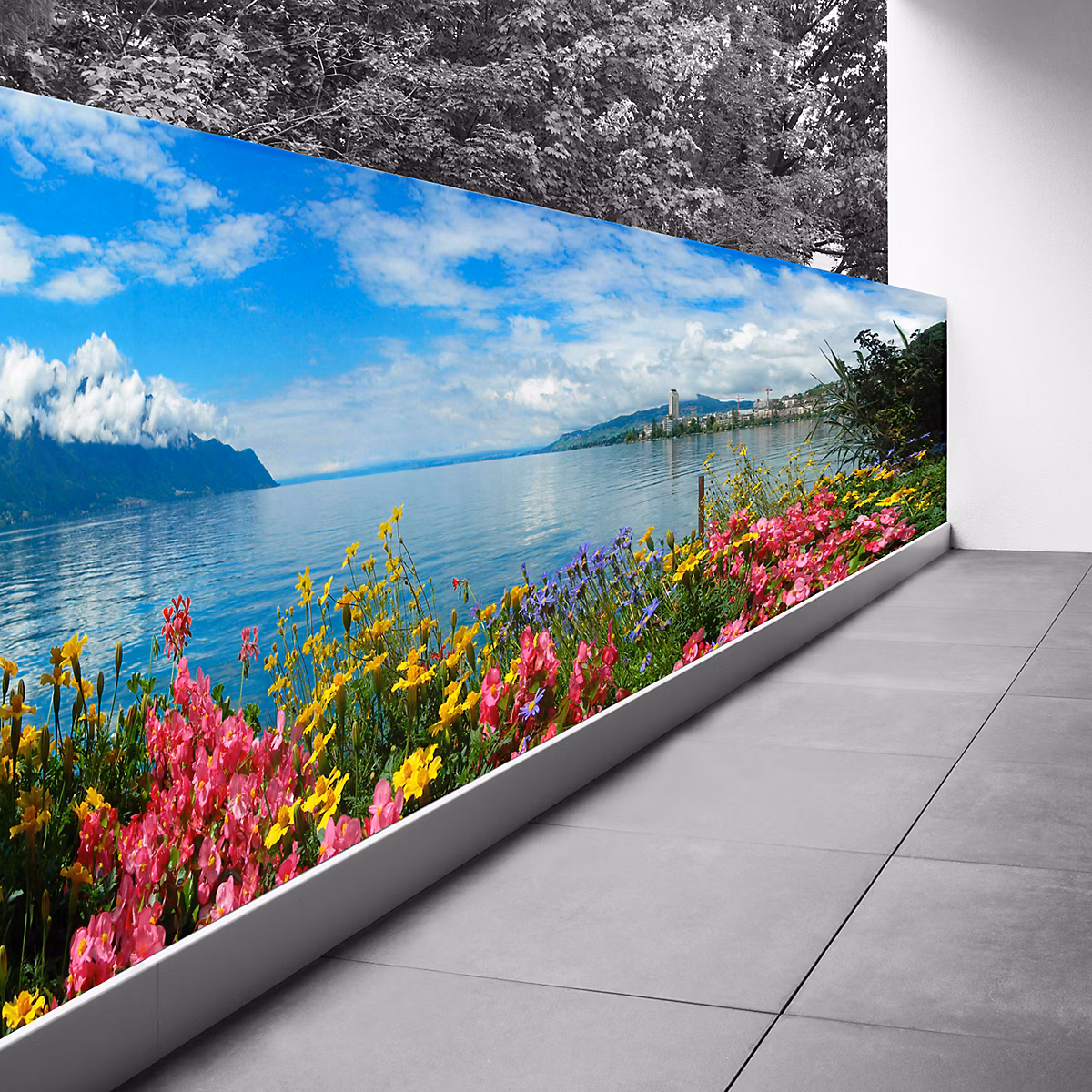 Brise vue Trompe l'oeil – 80 × 260 cm, Vue sur lac 3617689698878