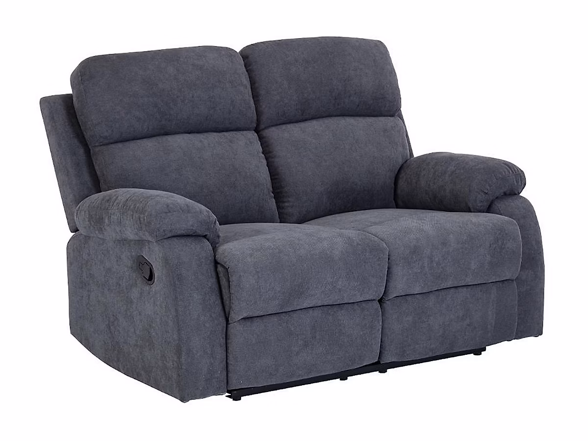 Canapé 2 places relax en tissu TOLZANO – Anthracite