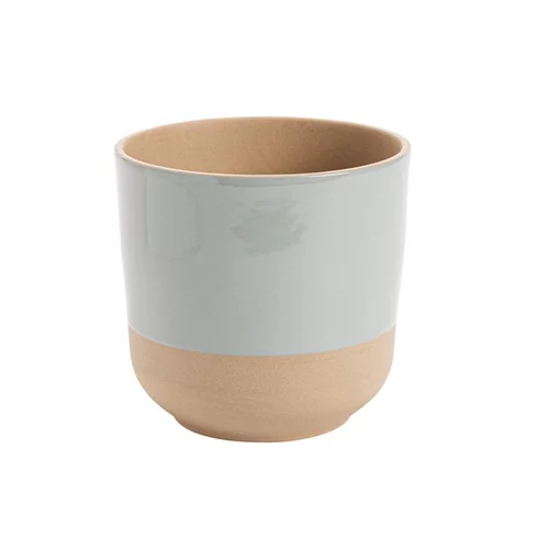 Cache-pot en grès Sandstone coloris gris - Ø 14 x H 14 cm