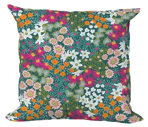 Coussin déco en polyester/coton multicolore Fleur La Petite Fleuriste - 40 x 40 x 15 cm